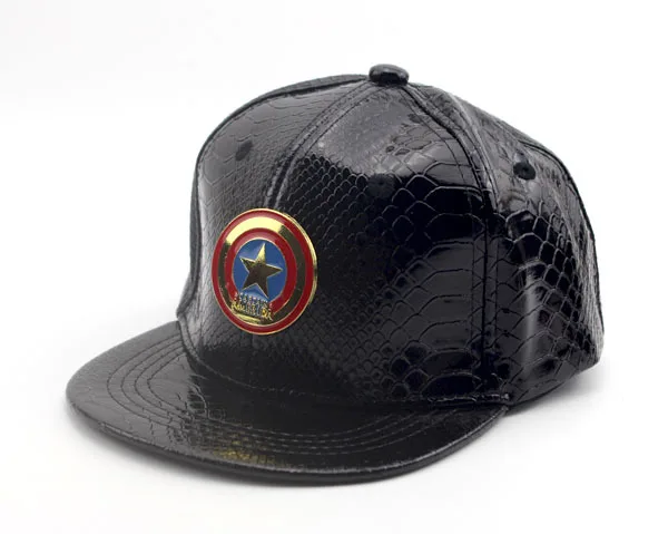 2016 Корейская кожаная бейсбольная кепка в стиле хип хоп с флагом капитана осенняя