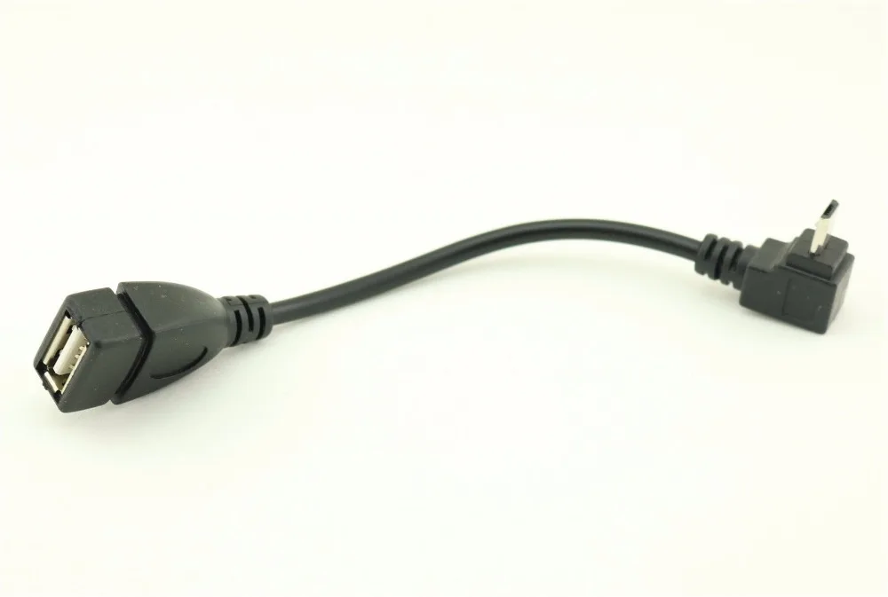

10pcs UP Angle OTG Micro USB B Male to USB 2.0 A Female Data Charge Adapter Cable 13cm