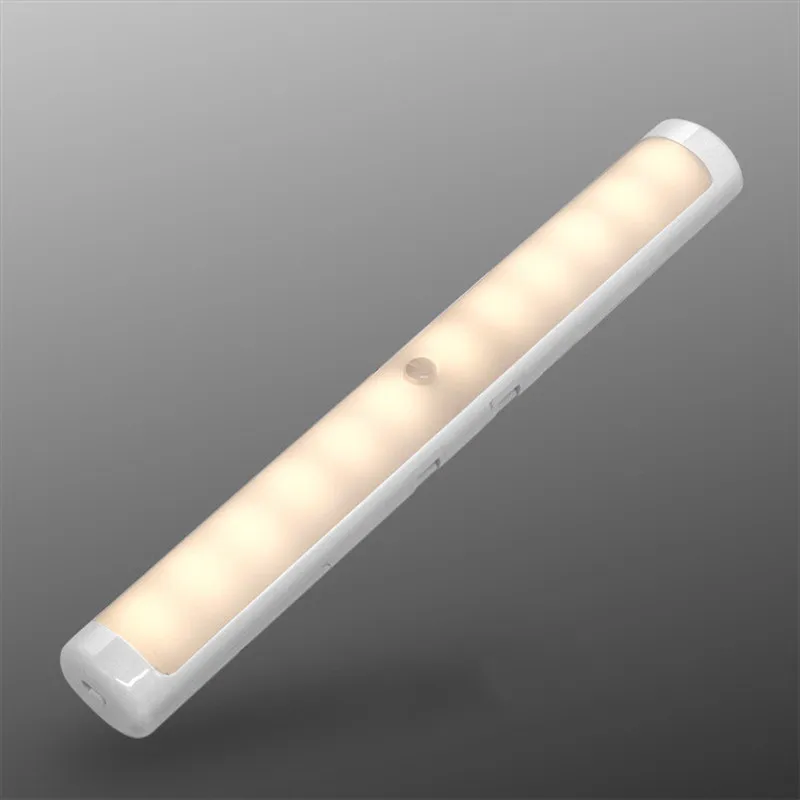 warm white Инфракрасный датчик движения светодиодный Ночная переносная лампа зарядка через usb самоклеющиеся светильники для шкафа для коридора/лестницы/ванной комнаты - Испускаемый цвет: warm white