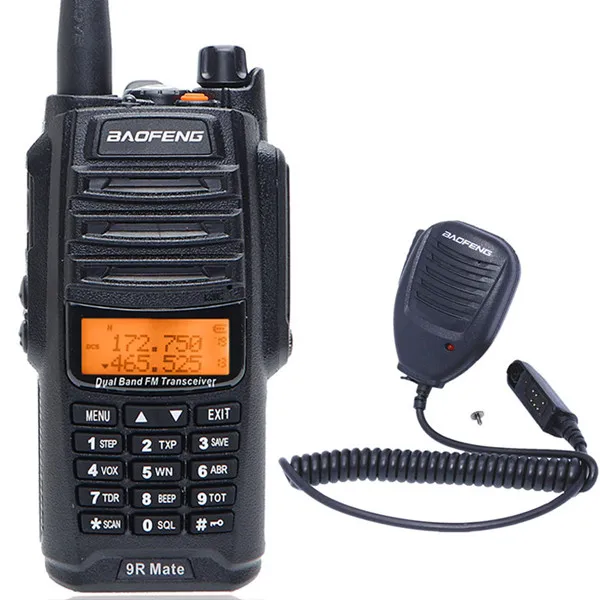 add a speaker mic Новинка, высокая мощность, обновленная, Baofeng UV-9R mate, водонепроницаемая рация, 10 Вт, для двухсторонней радиосвязи, дальность действия 10 км, 4500 мАч, uv 9r plus - Цвет: add a speaker mic