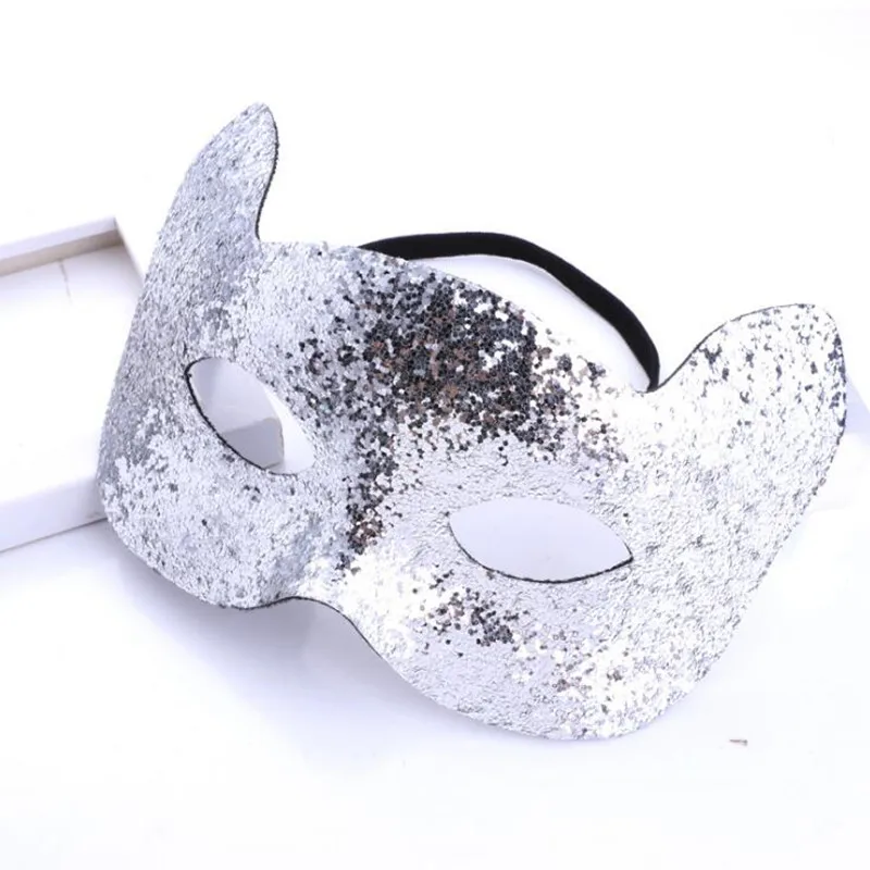  Children Cute Gold Powder Cat Face Mask Kids Masquerade Dance Performance Masks Funny Party Dress Up Props|props|props party |
