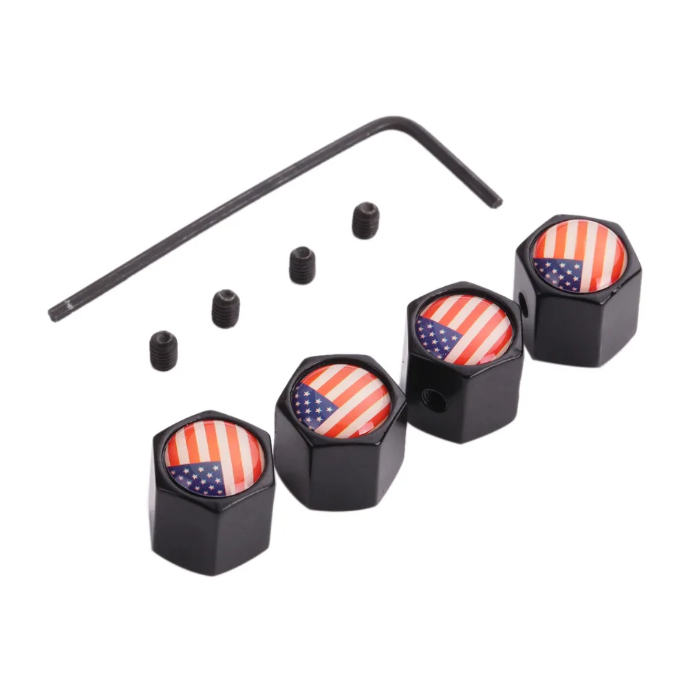 4 шт./лот флаг автомобильный спортивный логотип колеса шины клапан стволовые