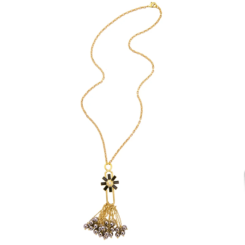 2017 Брендовое дизайнерское длинное ожерелье золотистого розового и цвета на