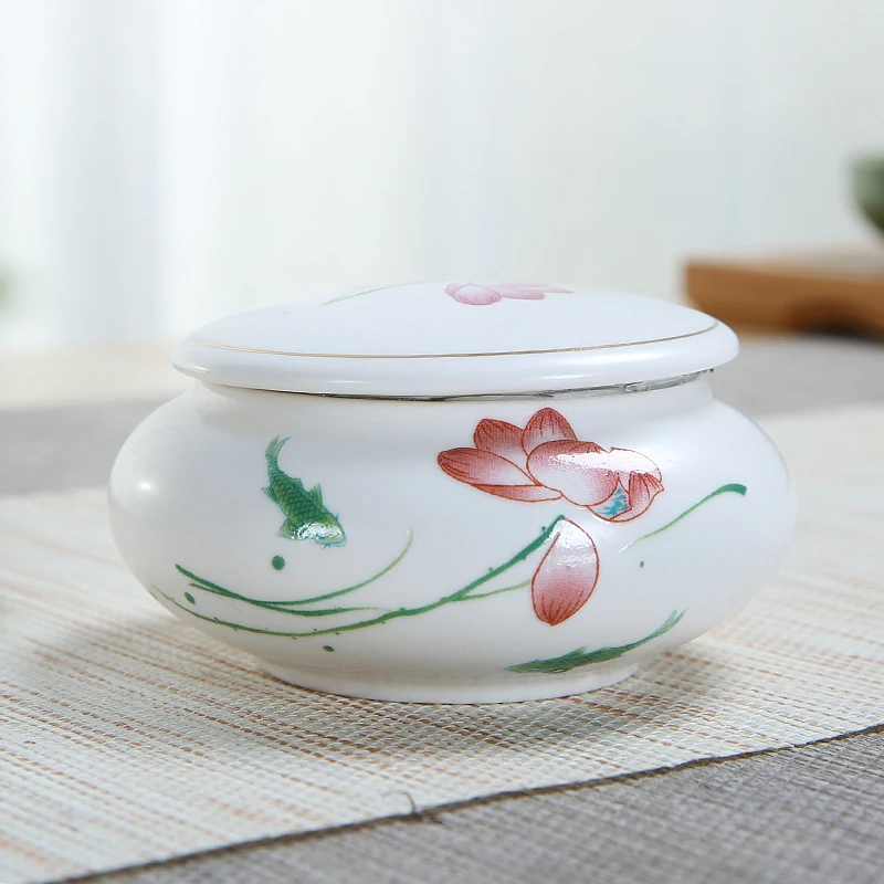 Керамическая коробка для хранения чая с рисунком Lotus Wash чайные банки 9*4 8 см банка