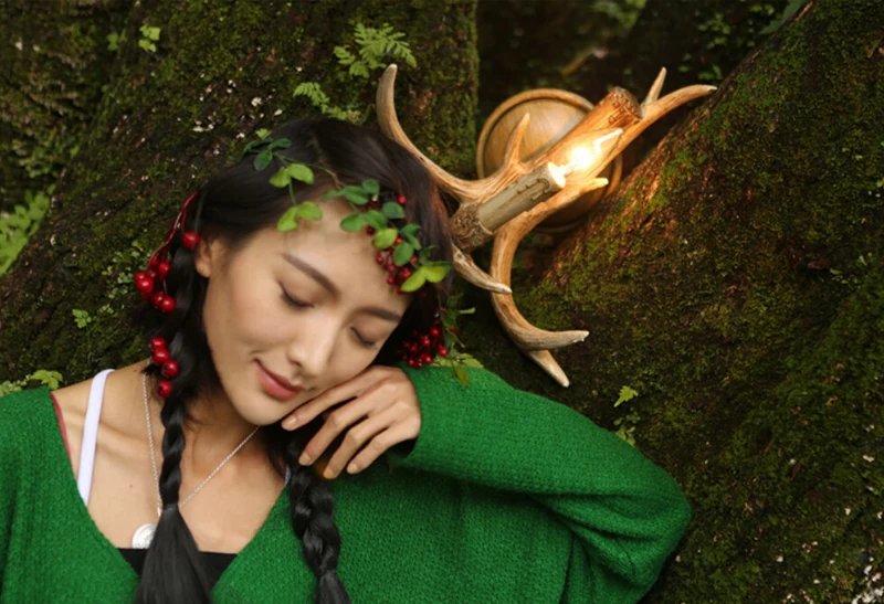 Современный настенный светильник рога бра рустикальная настенная лампа из