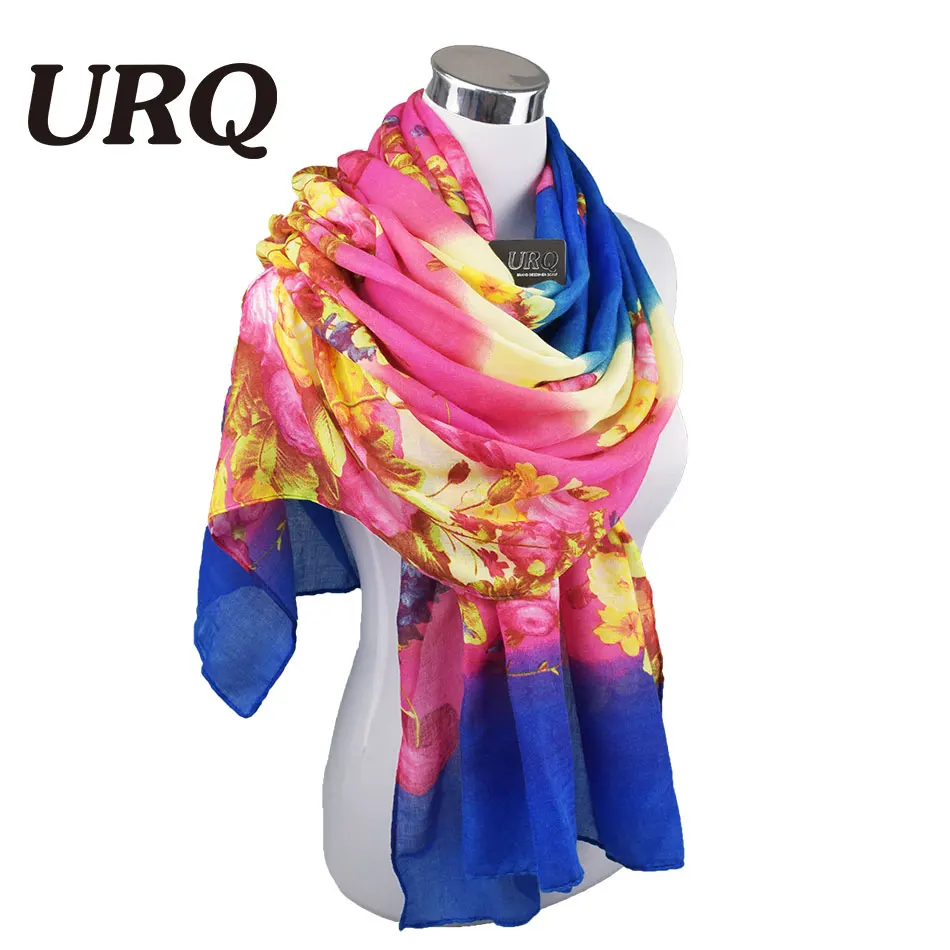 2016 новый дизайн хлопковый шарф большой размер цветок женщина длинные шарфы шаль