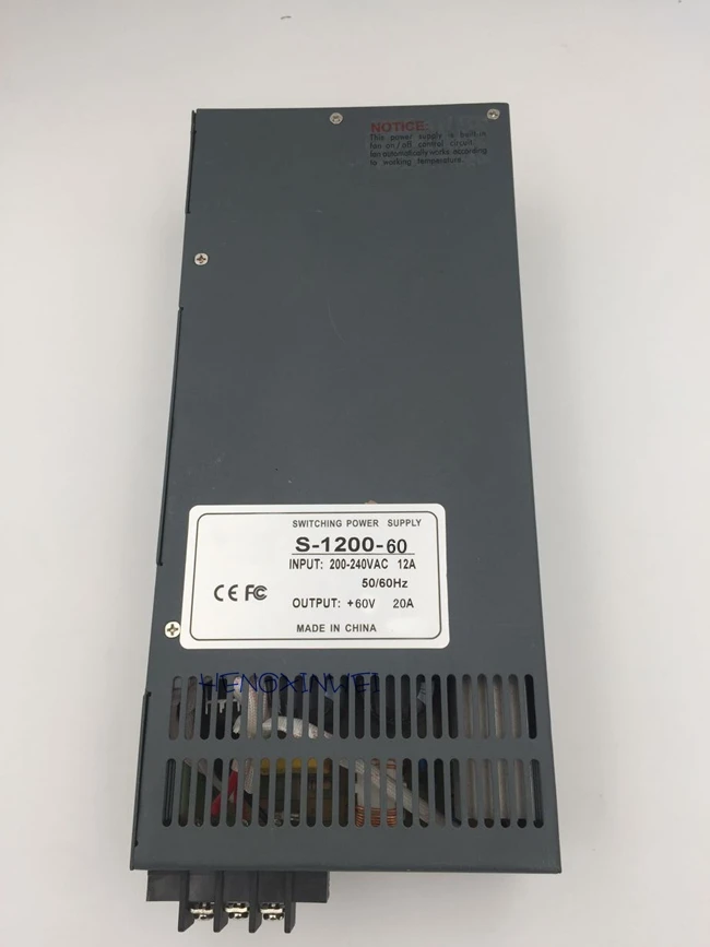 S 1200 60 Вт в 20A импульсный источник питания для светодиодной ленты переменного тока