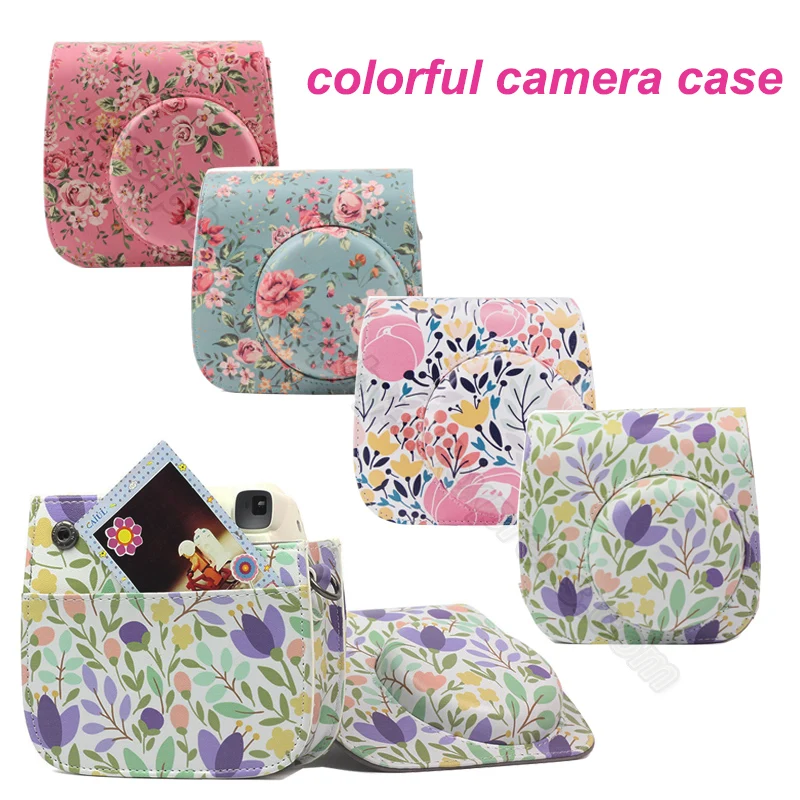 Цветной чехол для камеры Fujifilm Instax Mini Fuji 9 8 из искусственной кожи-розовый синий