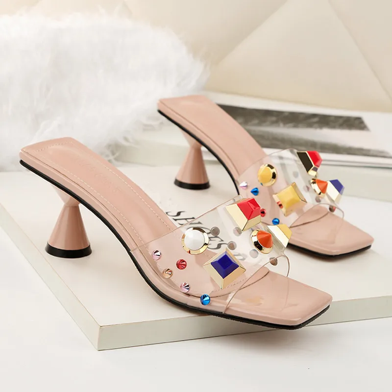 Pensamiento Summer Women Slippers High heels Sandals Fashion Candy colors Female Flip Flops Casual Vacation Jelly Shoes Woman