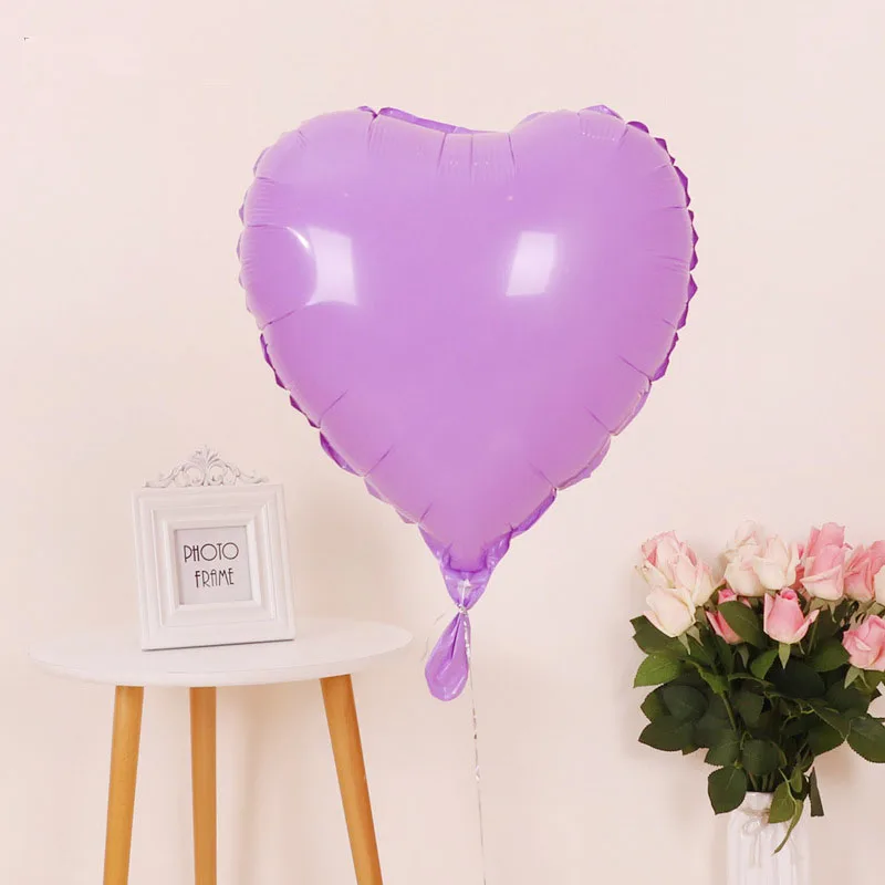 Purple Heart 1 шт 1" Звезда Круглый сердце Макарон фольги Воздушные шары детский душ розовый синий конфеты Макаруны гелий Globos День рождения украшения - Цвет: Purple Heart