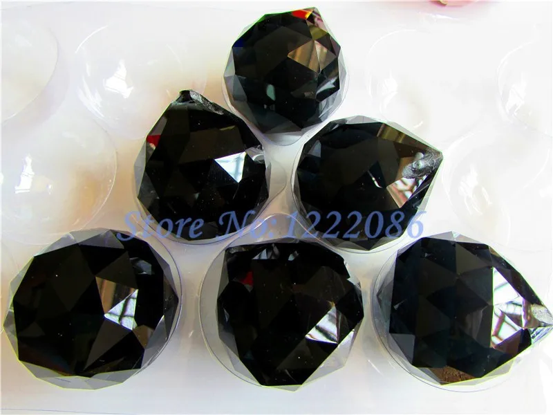 

40Pcs Black Facet Crystal Glass Chandelier Hanging Ball 40mm Free Shipping