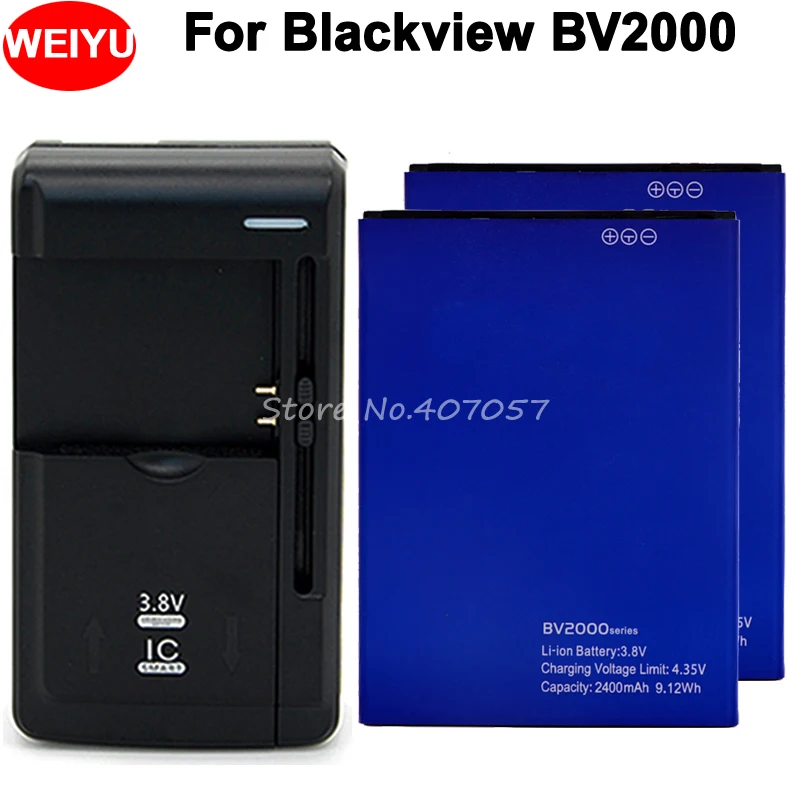 2 x для Blackview BV2000 батарея BV2000S Bateria Аккумулятор 2400 мАч + универсальное зарядное