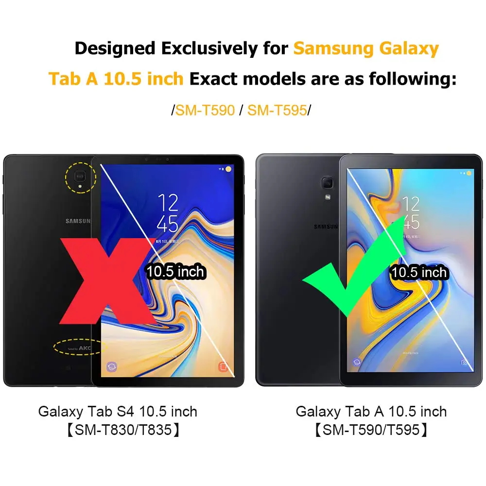 Защитный чехол для Samsung Galaxy Tab A 10 5 SM T590 595 T597 с ремешком на руку 360 градусов|Чехлы