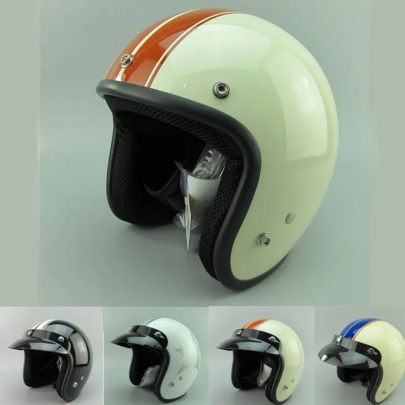 Новый взрослый открытый лицо jet moto Винтаж мото rcycle шлемы мотоциклетные casco Ретро