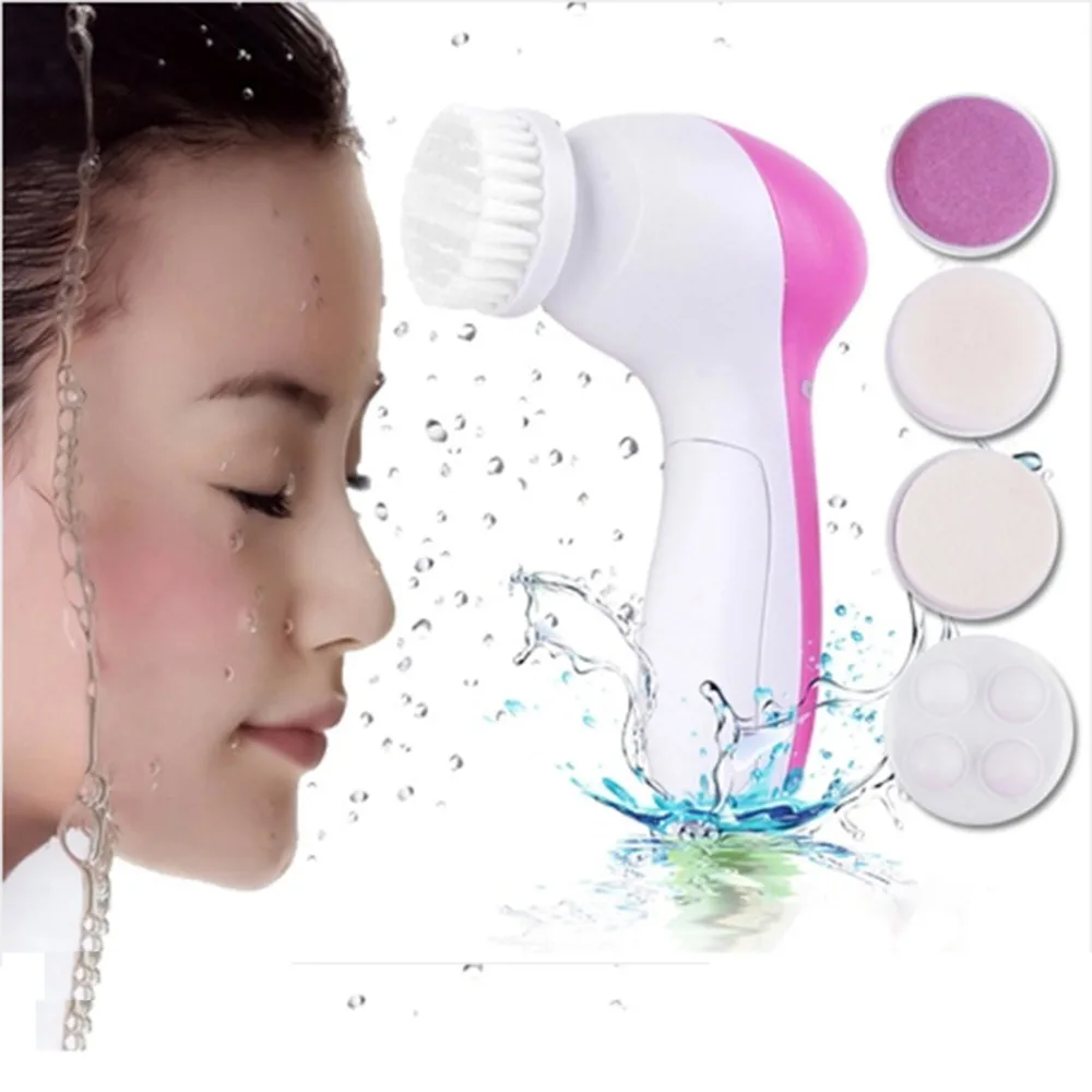 

5 In 1 Body Face Skin Care Cleaning Wash Brush SPA Facial Beauty Relief Massager For Women Ladies Girls