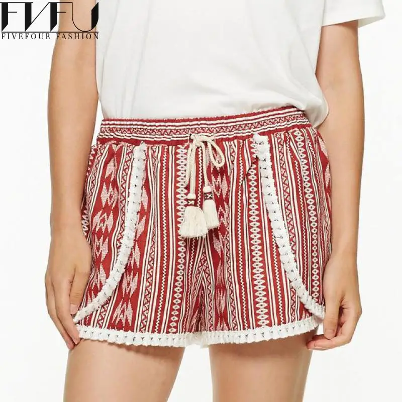 Модные Шорты Женщин 2017 Летом Случайные Этническом Стиле Белье Богемия Печать