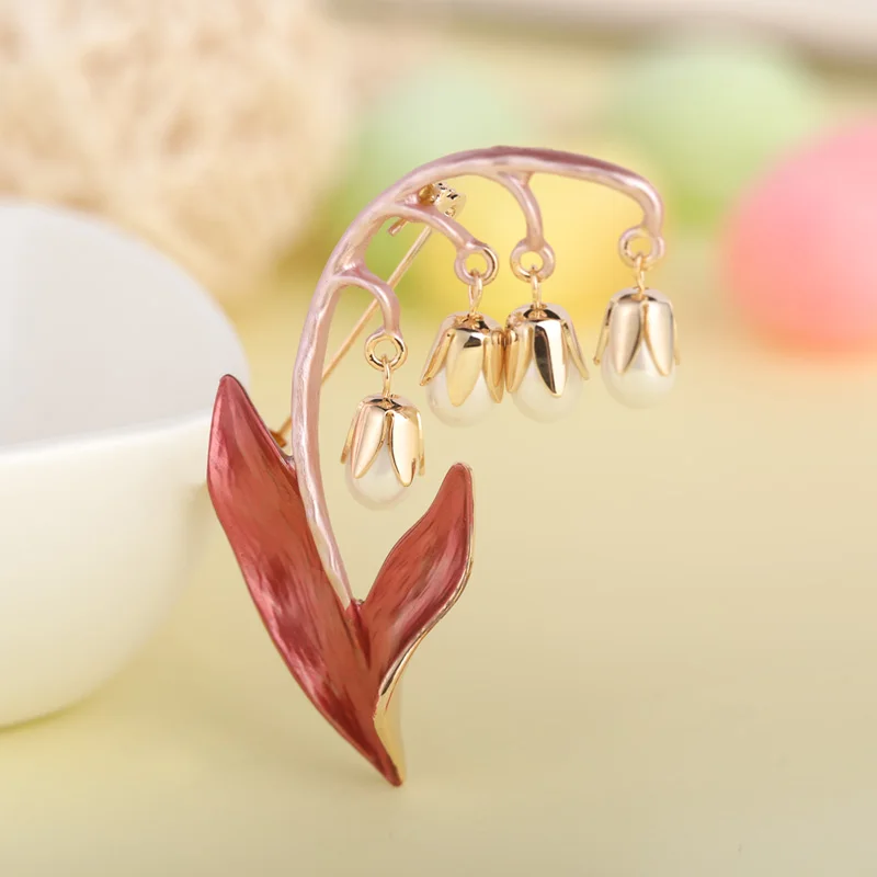 Женская брошь в форме лилии Funmor Цветочная эмалированная булавка цветка