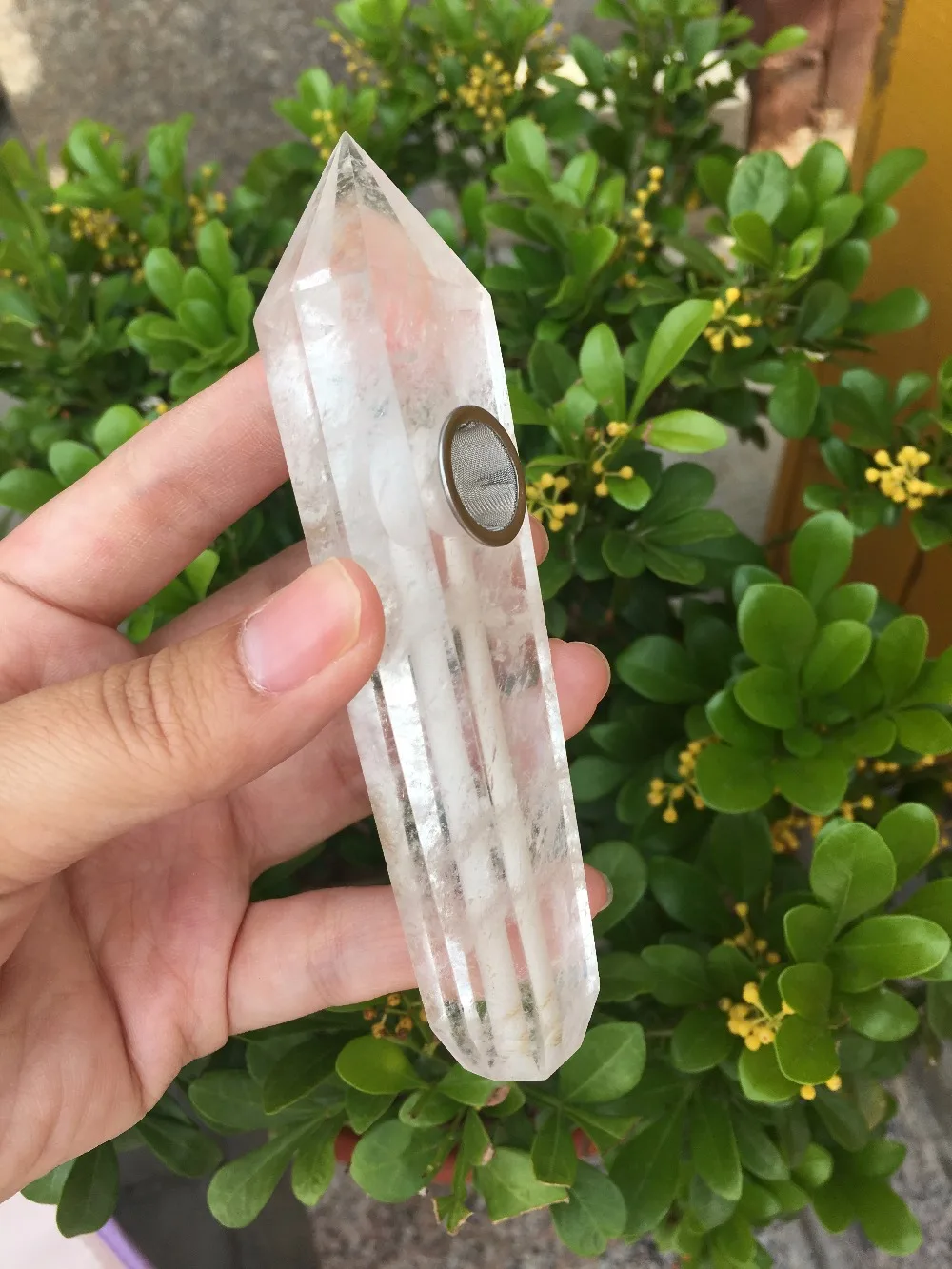 natural clear crystal smoking pipe white quartz Cigarette holder as gift | Дом и сад