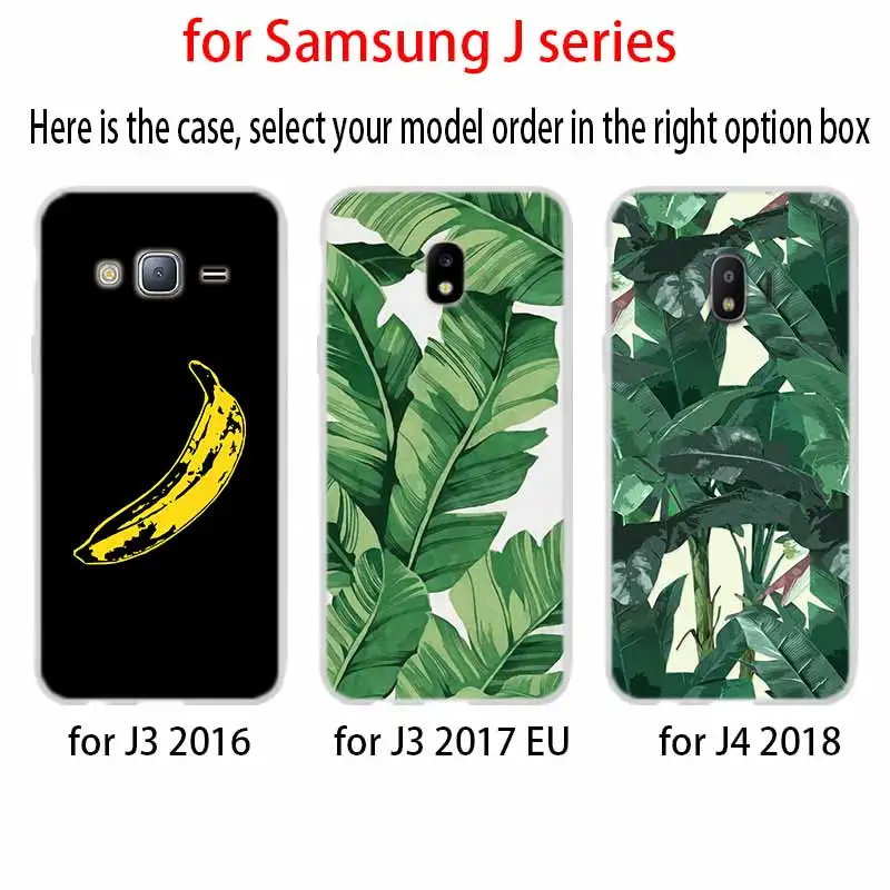 Чехол с тропическим рисунком банановых листьев для телефона Samsung Galaxy j6 J8 J7 J5 J3 J4 Plus