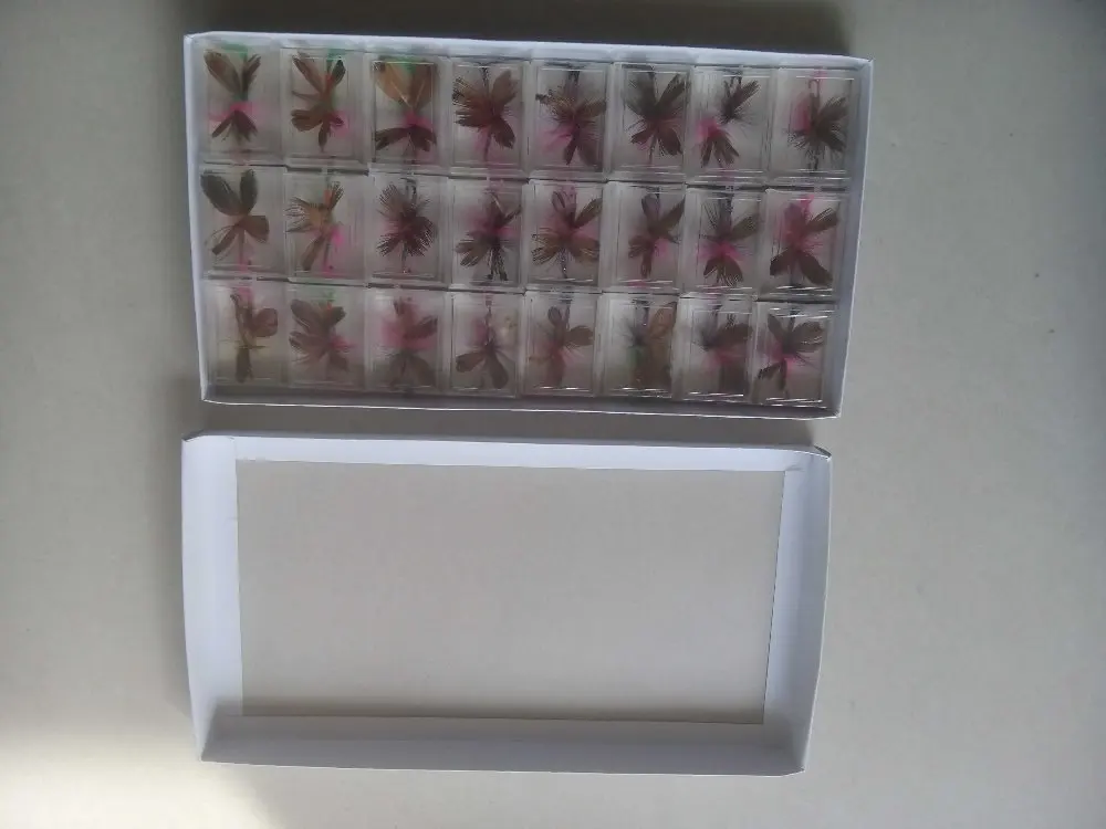 48 шт.-24 индивидуальных коробки приманка для ловли нахлыстом мух форели. | Спорт и