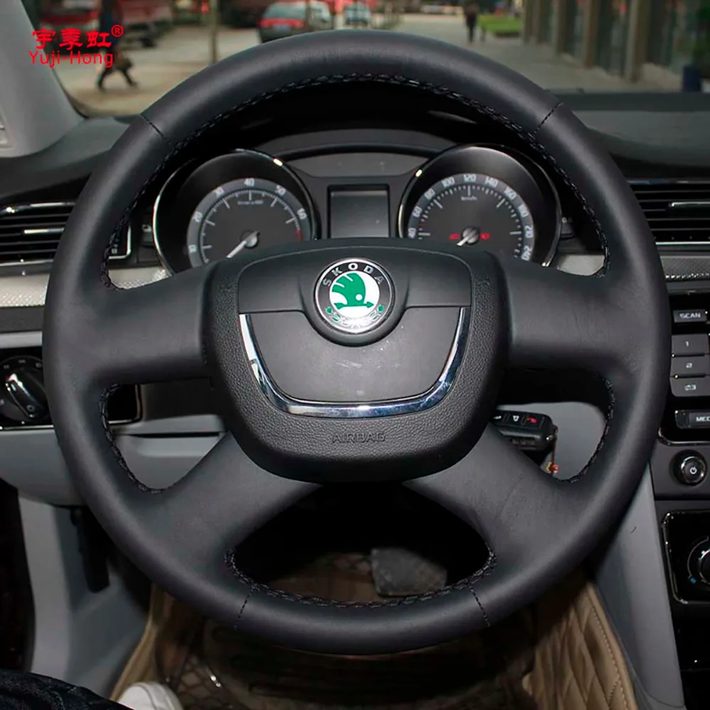 Чехол для SKODA Octavia Superb 2009 2012 натуральная кожа прошитый вручную верхний слой из