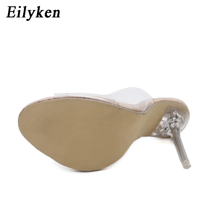 Eilyken 2022 PVC Jelly Slippers Open Toe High Heels Women Transparent Perspex Shoes Heel Clear Sandals Size 35-42 | Обувь