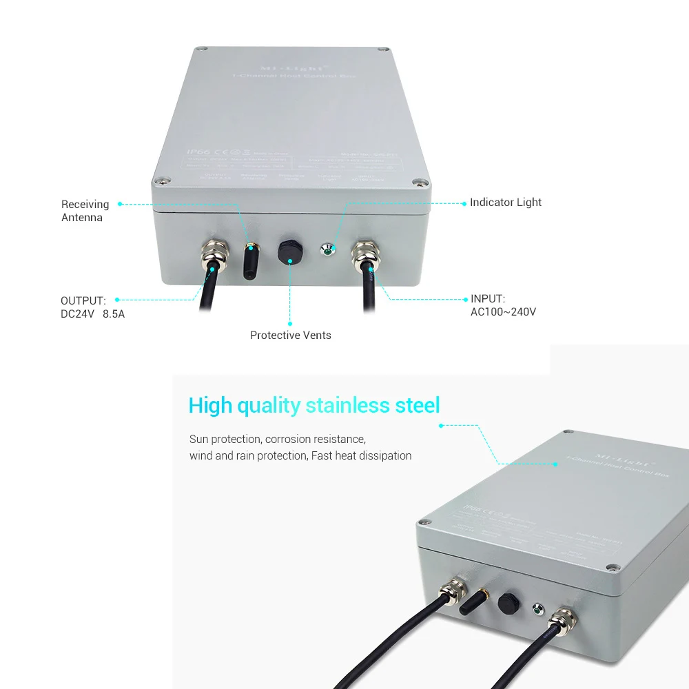 

Miboxer SYS-PT1 1-Channel Host Control Box led controller Smartphone APP Amazon Alexa Voice DMX512 control 2.4G Wireless remote