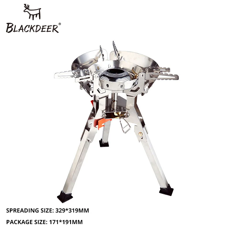 Ультралегкая газовая плита BLACKDEER с титановым покрытием ветрозащитная
