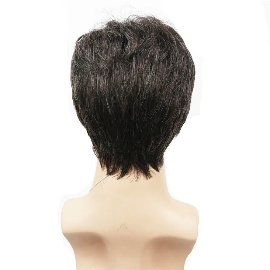 Мужской парик StrongBeauty короткие прямые синтетические натуральные полные парики|wig