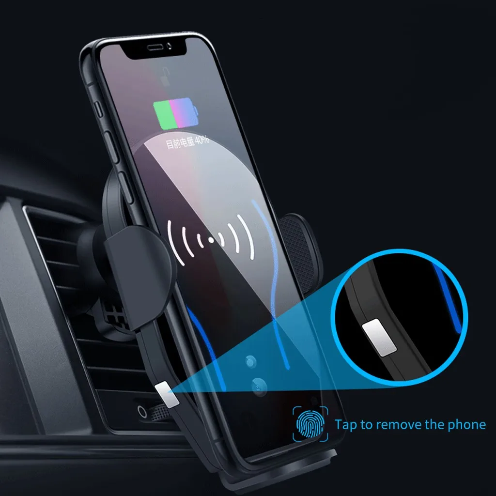 Qi Беспроводное Автомобильное зарядное устройство для iPhone Xs Max X 10 Вт Быстрая