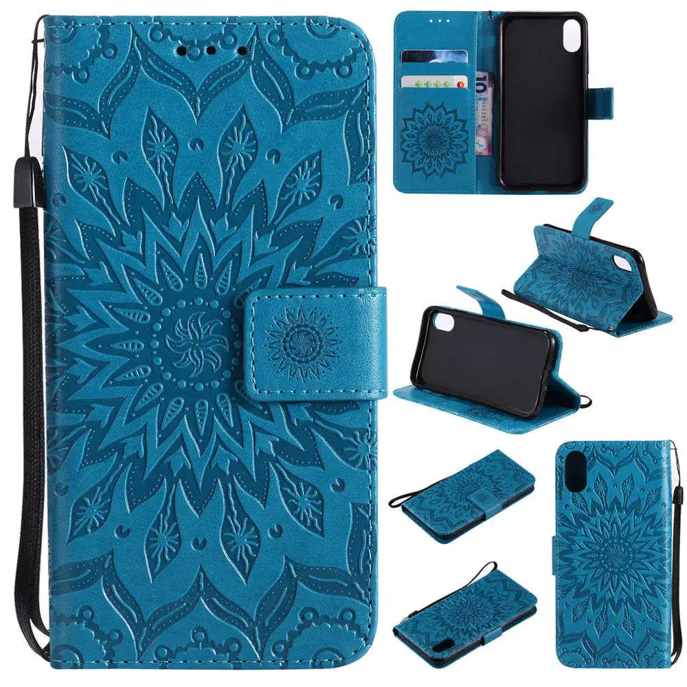 Blue-Sunshine Кожаный бумажник-книжка чехол для iPhone X XS MAX XR 6 7 8 Plus 7 P 8 P 5 5S SE карта Solt Телефон чехол для iPhone X 7 8 7+ 5s 6s Funda - Цвет: Blue-Sunshine