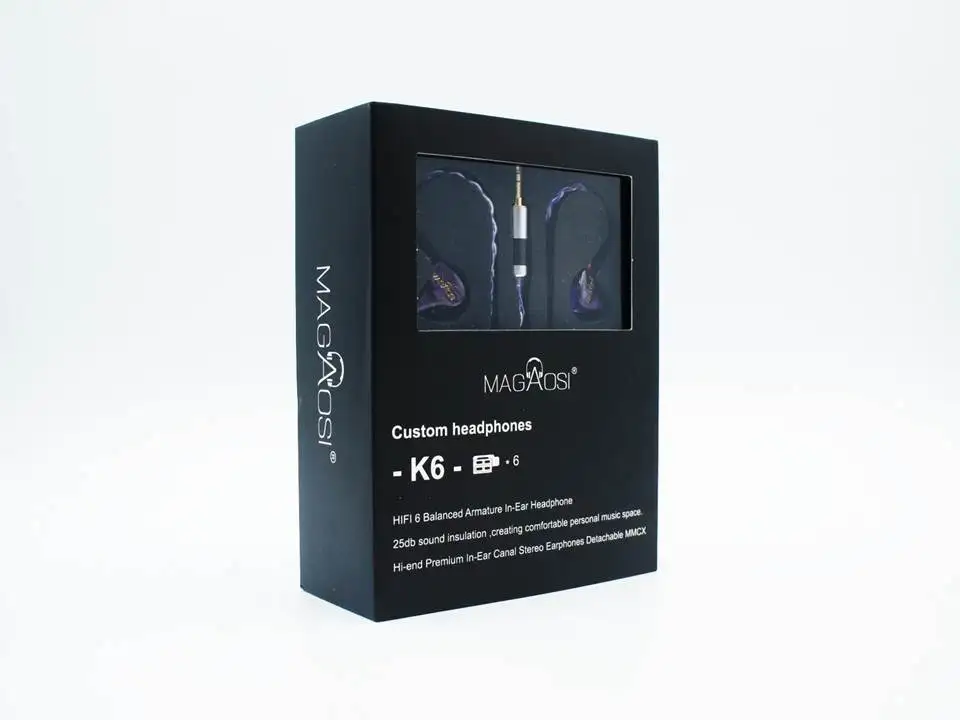 Magaosi K6 обновленная версия 6BA 6 сбалансированная арматура MMCX HiFi наушники в ухо