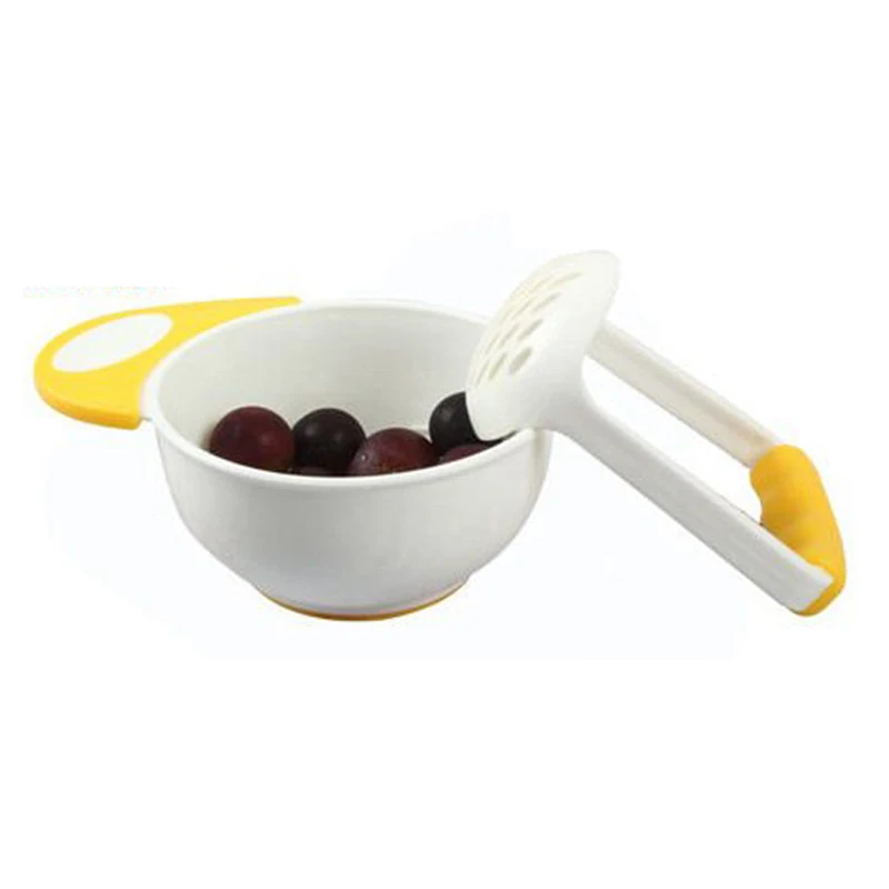 

PP Children Fraise Grinding Bowl Plastic Plate Toddler feeding bowl Fresh Foods Mash & Serve Grinding Bowl