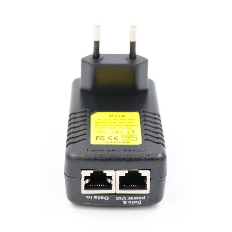 Инжектор POE 48V 0.5A питания poe адаптер-Форсунка для видеонаблюдения IP камера 802.3af штепсельная вилка европейского стандарта