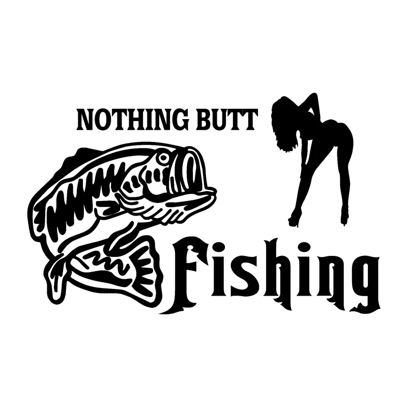 

14cm*8.8cm Nothing Butt Fishing Car-Styling Stickers Decals Vinyl Decor S4-0278