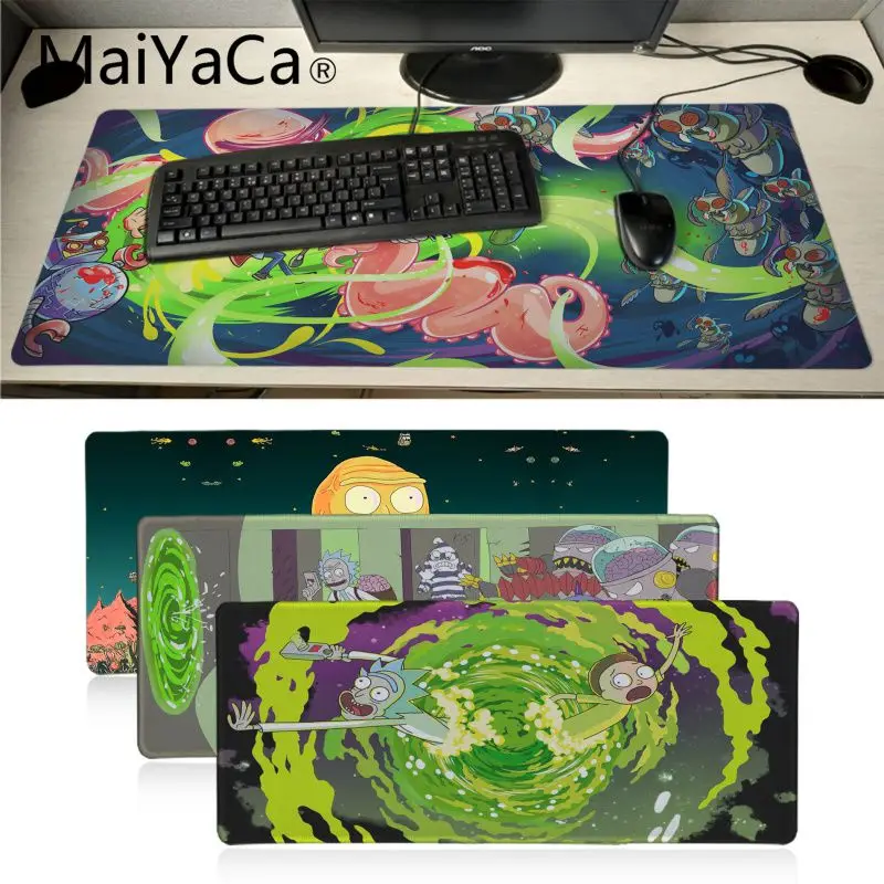 Maiyaca Рик и Морти аниме уникальный настольный коврик игровой коврик для мыши резиновый, большого размера ПК компьютерный игровой коврик для мыши геймер Настольный коврик