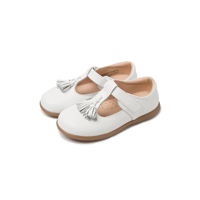 Mini Balabala Kids Girls Leather T-Strap Mary Jane with Tassel Children Toddler Princess School Shoes Low Heel Dance |