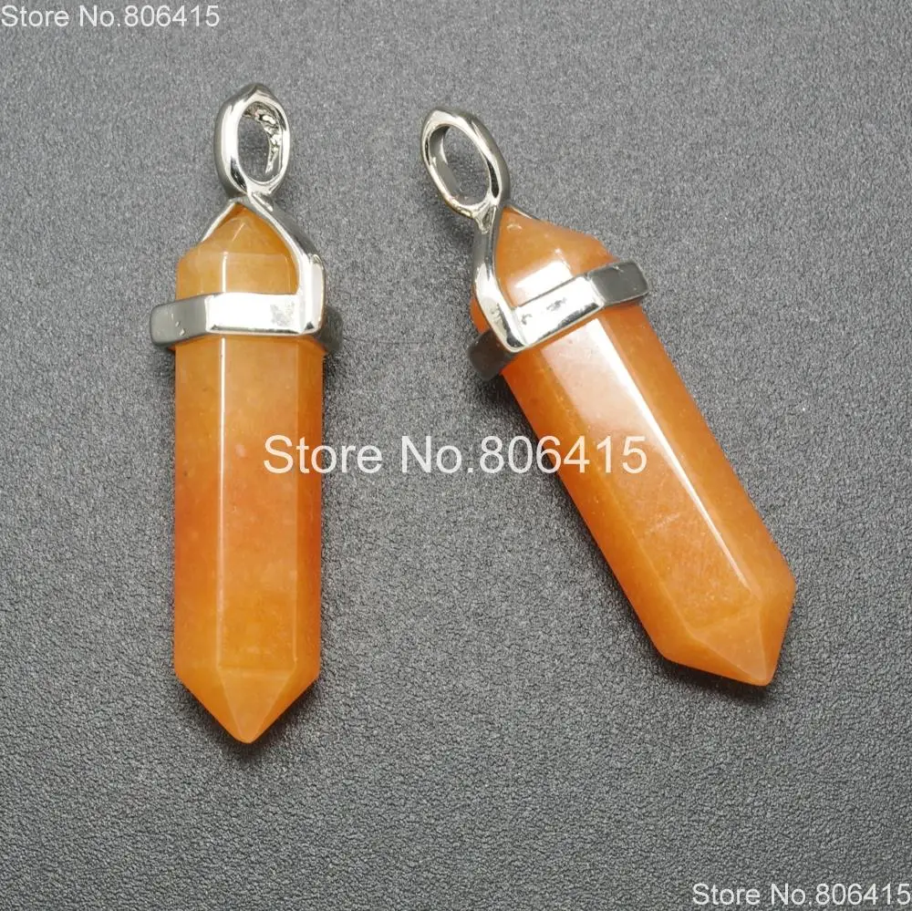 Натуральный Красный Авантюрин шестигранные драгоценные камни хрустальные