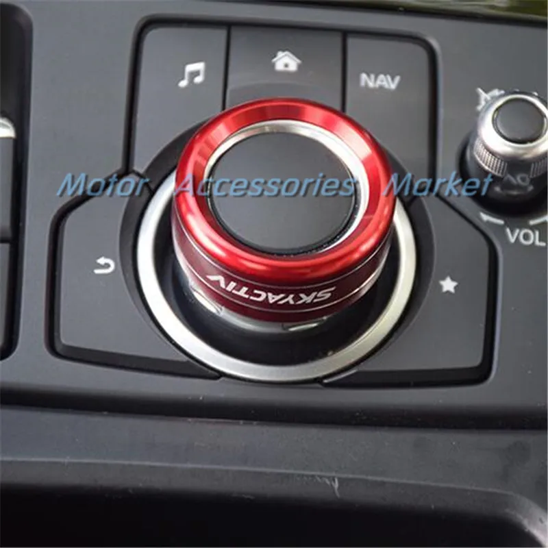 Новый алюминиевый AUX медиа контроль крышка кольцо Накладка для Mazda 3 6 CX 5 9|trim|trim