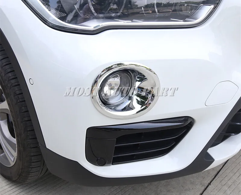 

ABS Chrome Front Fog Light Lamp Trim Cover 2pcs For BMW X1 F48 2016-2019 Black/Silver Car accesories interior Car decoration