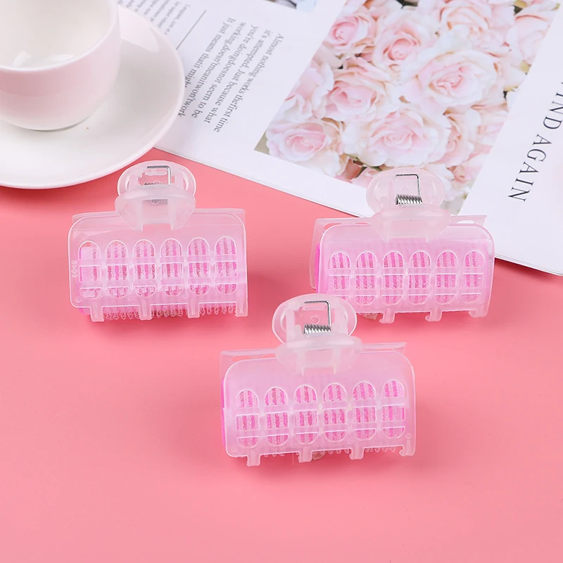 3pcs/lot Plastic Self Grip Hair Rollers Clips Cling DIY Pink Curlers Styling Tool Salon Hairdressing Maker 5.5*2.5*6.5cm | Красота и