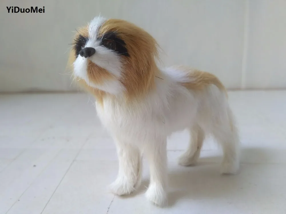 

10x8 см маленькая модель saint bernard пластиковая и меховая собачья ручная опора, украшение для дома, подарок p0709