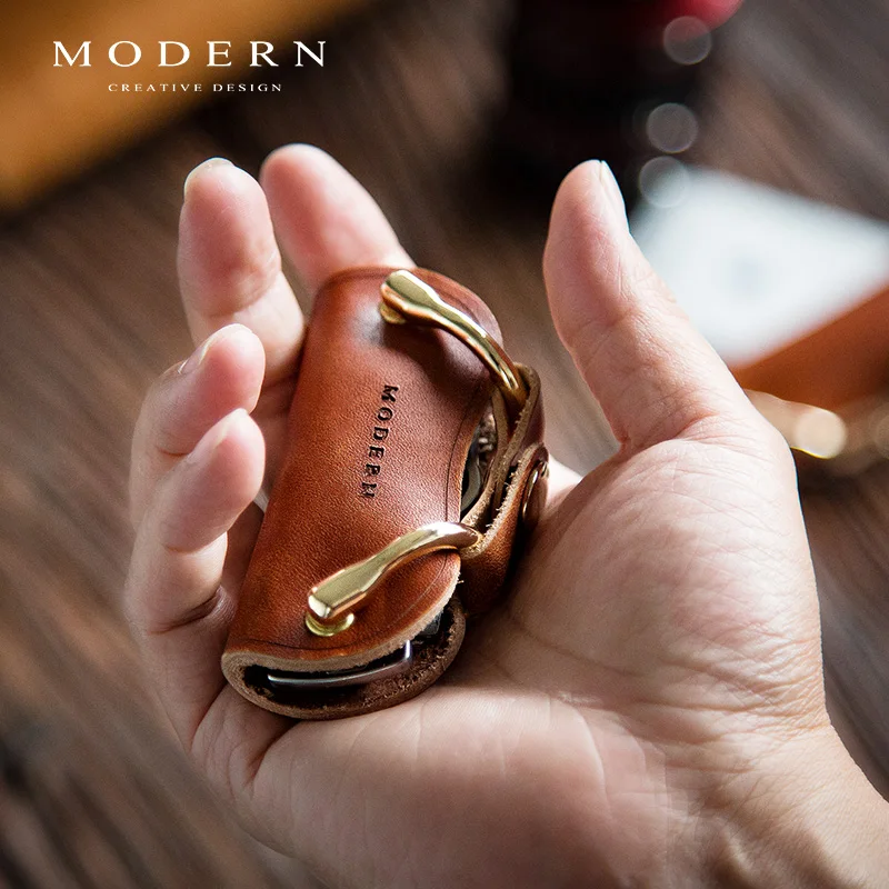 Modern - Brand New 100% Genuine Leather Smart Key Organizer Holder Key Chain Key Wallet Creative Travel Man Woman Gift