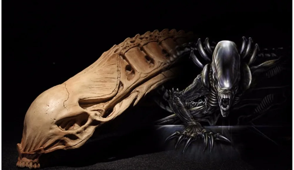 Модель черепа инопланетянина из смолы декоративная модель для хэллоуина