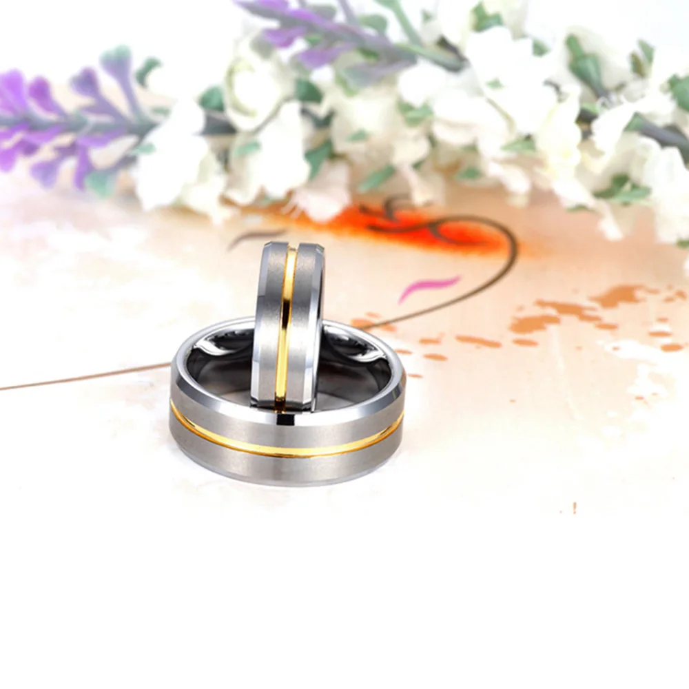 2018 Мода вольфрамовый унисекс твердосплавное обручальное кольцо 8 мм для мужчин и