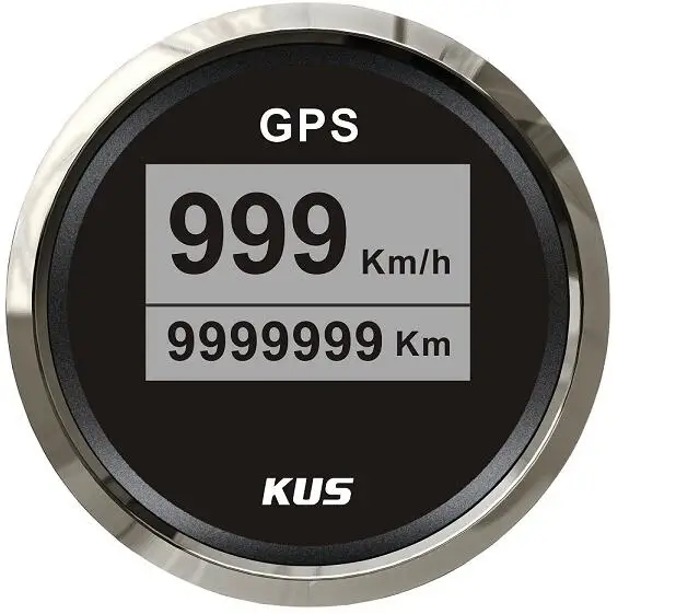 GPS 12В 24В 52 мм KUS цифровой Спидометр 0-999KMH одометр хромированный ободок черная