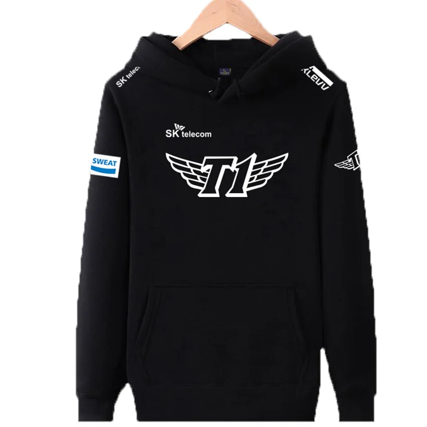 Мужские толстовки Skt1 пуловер флисовая толстовка с длинным рукавом Skt T1 Толстовка