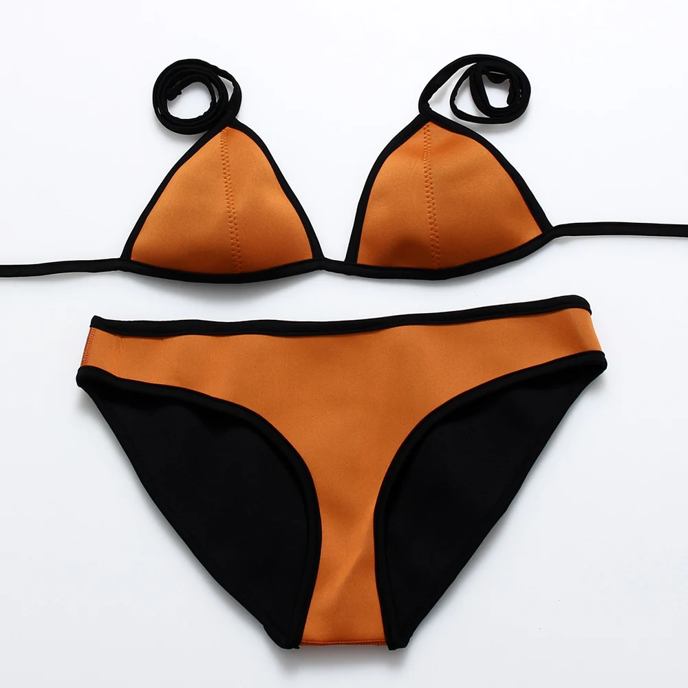 Neoprene Sexy Bikinis Set Swimwear Women Swimming Halter Bathing Beach Wear Bodysuit Bikini Swimsuit Wears Muti Colors |