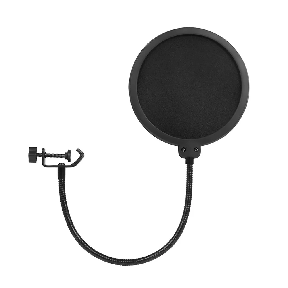Микрофон поп фильтр металлический ветрозащитный экран двойной слой ветрового