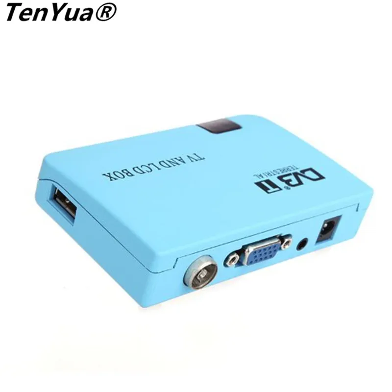 TenYua цифровой ТВ коробка ЖК дисплей VGA/AV тюнер DVB T FreeView приемник VGA 02 для ПК мониторы